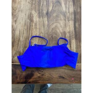 Women's Blue Adjustable Straps Bikini Bottom & Top set  Size Medium hi-cut